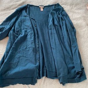 Catherine’s blue cardigan with buttons size 4x